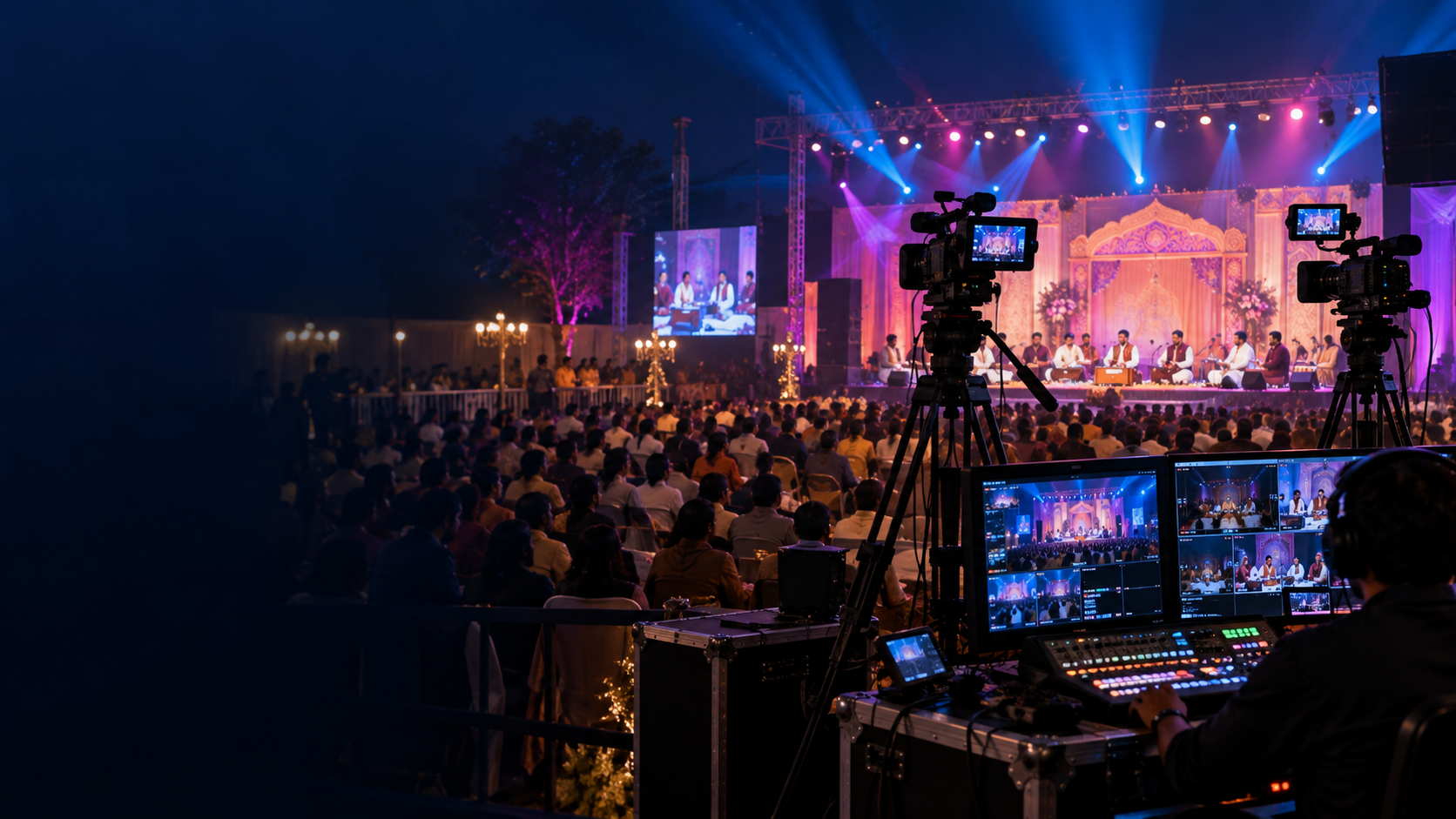Professional multi-camera production at a devotional event